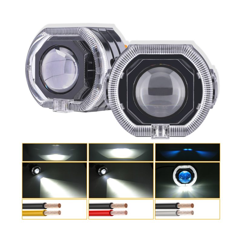Black Led Angel Eye Projector Motorcycle Spotlight 05 Angel Beam Beam pattern graphic for black LED angel eye projector motorcycle spotlight