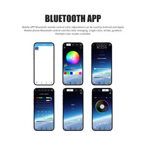Bluetooth App Scanning Hood Led Drl Strip App Control Source APP control graphic showing color adjustment and multiple mode screens.