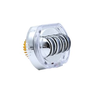 Built-in LED angel eye headlight lens chrome side view