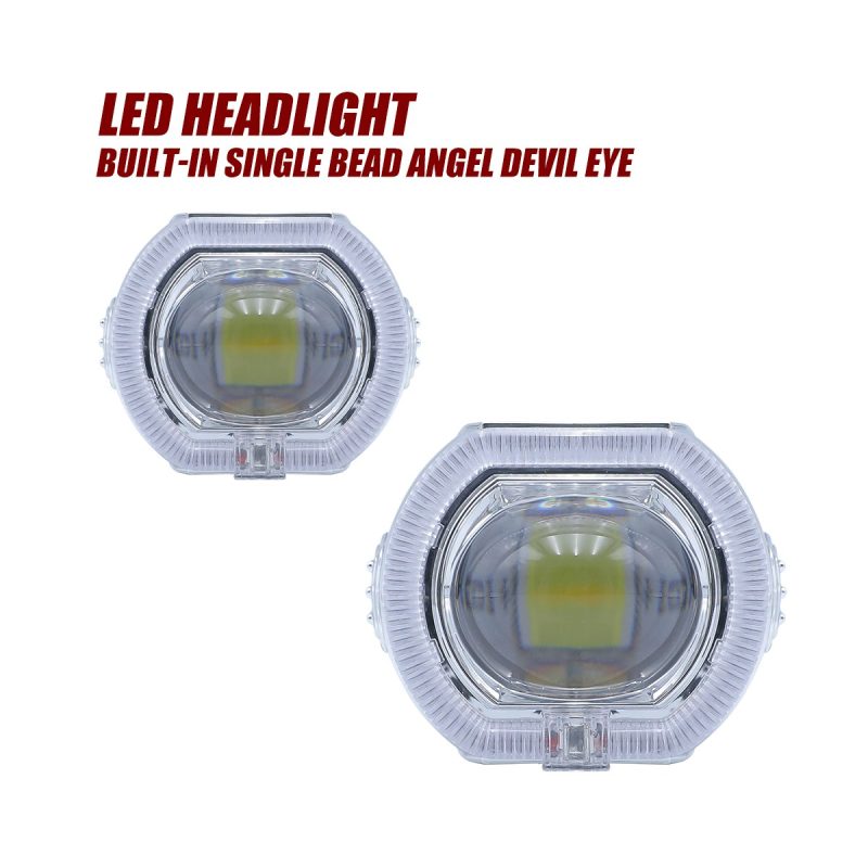 Built-in single-bead angel eye headlight lens front view