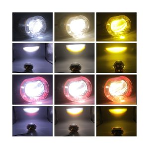 Built-in single-bead angel eye headlight lens color effects