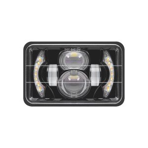 C-Shape 7 Inch Square LED Headlight side and depth reference