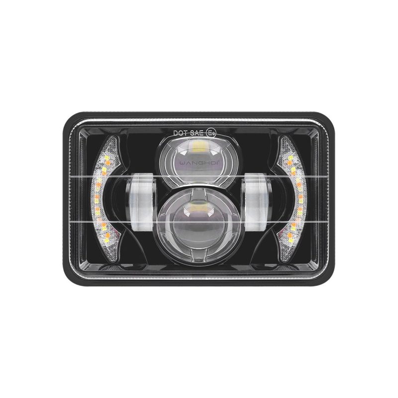 C-Shape 7 Inch Square LED Headlight side and depth reference