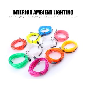 Car Cold Light Interior Ambient Wire Strip Kit 01 Cold Wire Multicolor Set Car Cold Light Interior Ambient Wire Strip Kit