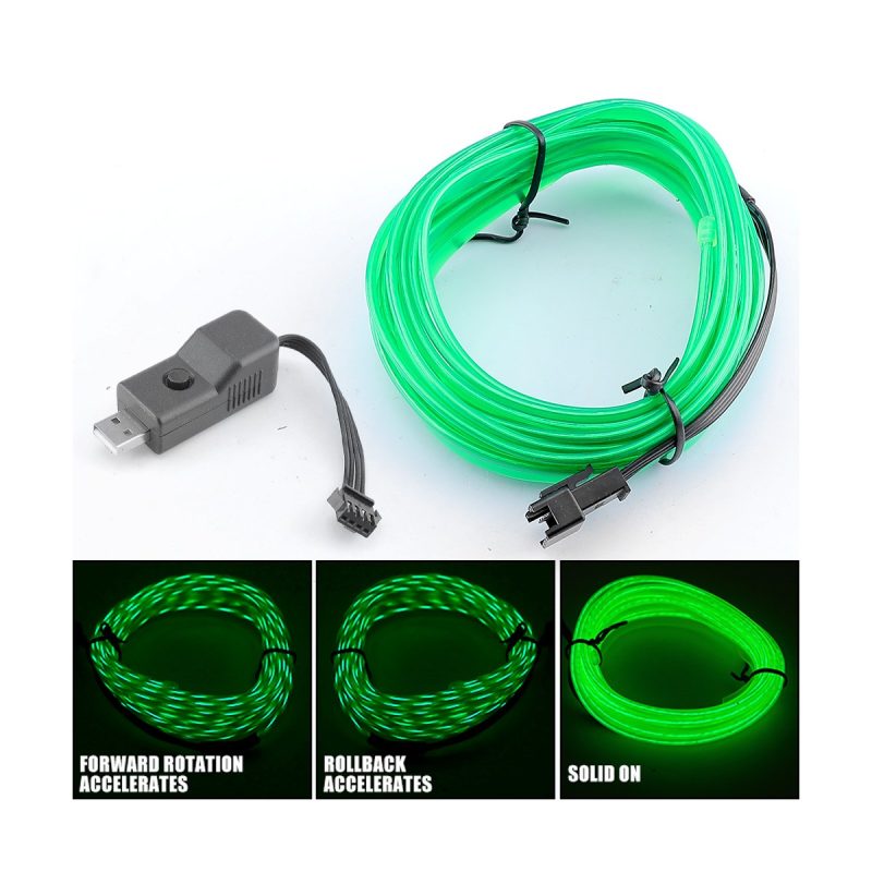 Green effect reference for car cold light interior ambient wire strip