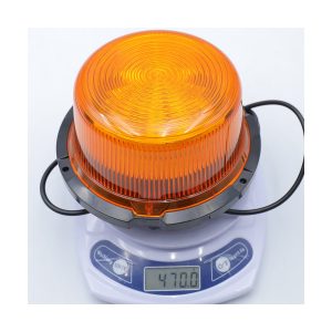 Round amber cigarette lighter powered LED beacon warning light