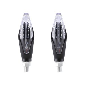 Clear Diamond Motorcycle LED DRL Turn Signal Pair