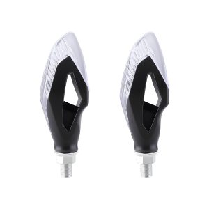 Clear Diamond Motorcycle Led Drl Turn Signal 03 Side Product Pair View Side product-only view showing housing structure.