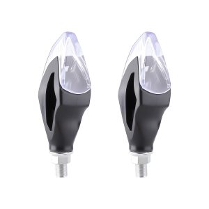 Clear Diamond Motorcycle Led Drl Turn Signal 04 Rear Product Pair View Rear housing view for catalog comparison.