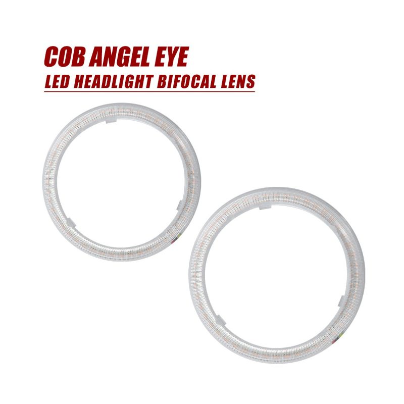 Cob Angel Eye Halo Ring White Amber Bifocal Lens Kit 01 Cob Bifocal Pair Main COB Angel Eye Halo Ring White Amber Bifocal Lens Kit