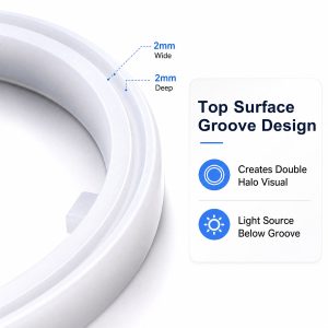 English detail graphic showing the 2 mm wide and 2 mm deep top-surface groove reference.