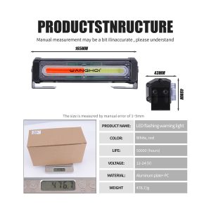 Cob Dual Row Led Strobe Warning Light Color Options 06 Dual Row Red Blue White COB dual-row LED strobe warning light red blue white option