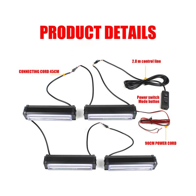 Cob Red Blue Led Grille Strobe Warning Light Kit 06 Cob Grille Wiring Wiring layout reference for COB red blue LED grille strobe warning light kit