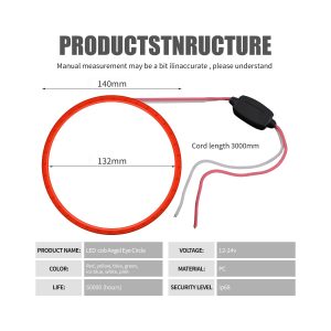 Cob Rgb Angel Eye Halo Ring Size Options 40 140Mm 06 Cob Rgb Halo 140 Size COB RGB angel eye halo ring 140mm reference