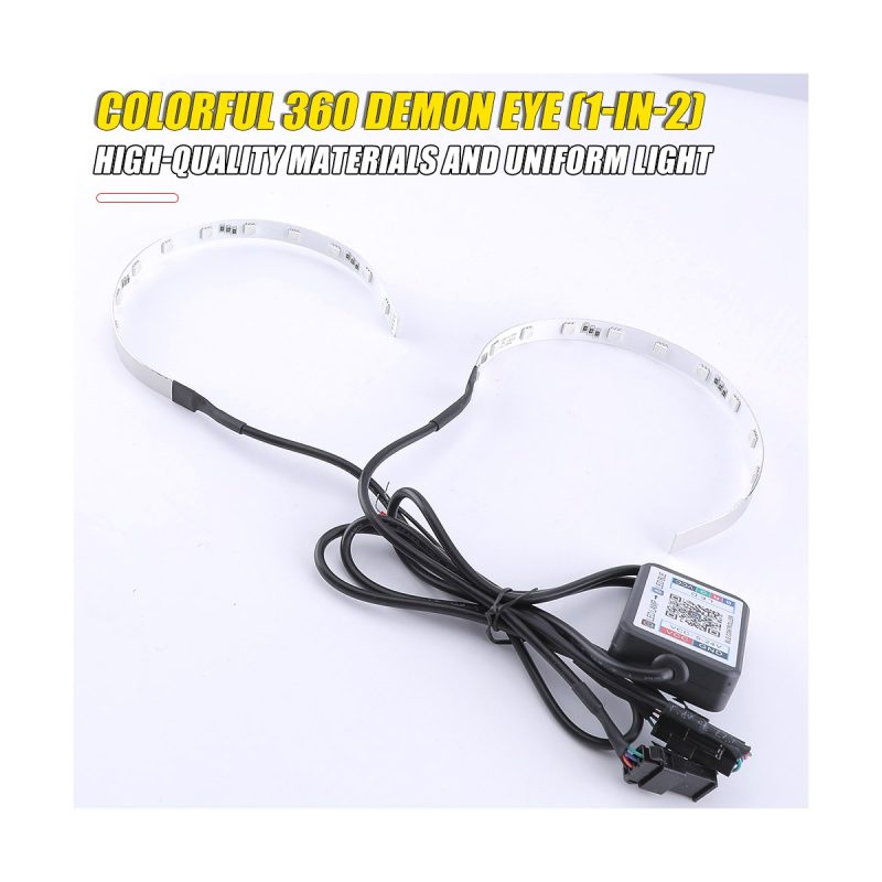 Colorful 360 Demon Eye Headlight Projector 1 To 2 Kit 04 Colorful 360 Demon Eye Headlight Projector 1 To 2 Kit 04 Colorful 360 Demon Eye Headlight Projector 1-to-2 Kit rear or housing reference