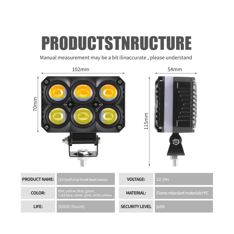 Colorful Mini Steel Cannon Led Spotlight Bead Options 05 Mini Cannon 6Bead Colorful mini steel cannon LED spotlight six bead reference