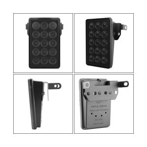Compact rectangular LED warning light dark lens option