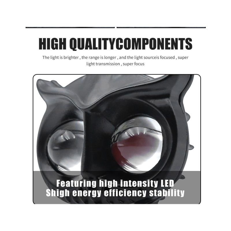 Compact Owl Led Motorcycle Spotlight Components Component reference showing the lens and housing detail.