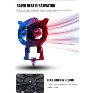Compact Owl Led Motorcycle Spotlight Heat Dissipation Heat dissipation source reference from the supplied detail graphic.