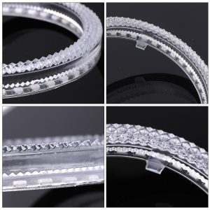 Crystal Diamond Rgb Led Angel Eye Halo Ring Texture Close Up Close-up reference of the diamond-texture clear ring surface.