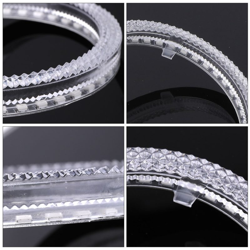 Crystal Diamond Rgb Led Angel Eye Halo Ring Texture Close Up Close-up reference of the diamond-texture clear ring surface.