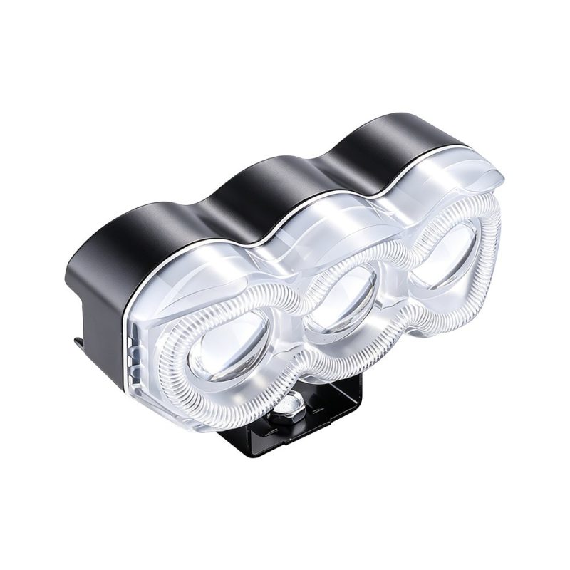 Curved Three Eye Led Projector Spotlight Angled View Angled product-only view showing the curved three-lens front shape.