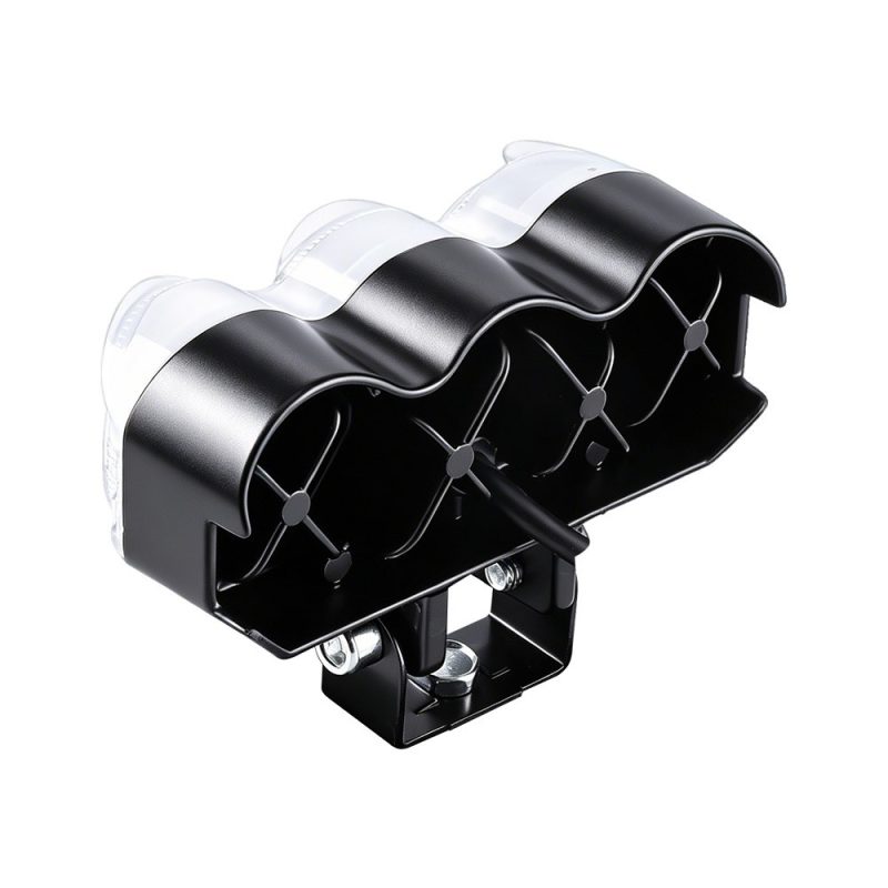 Curved Three Eye Led Projector Spotlight Rear Housing Rear housing view showing the black back cover and mounting bracket direction.