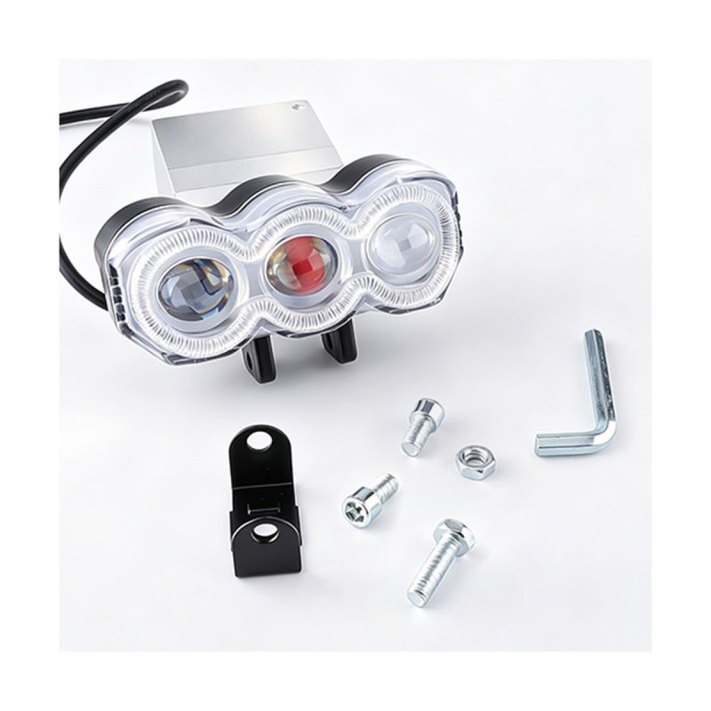 Curved Triple Lens Rgb Led Motorcycle Auxiliary Spotlight 06 Curved Rgb Kit Curved triple lens RGB LED auxiliary spotlight kit with screws