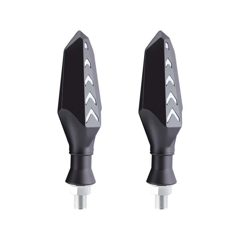 Diamond Arrow Motorcycle LED DRL Turn Signal Pair detail angle reference