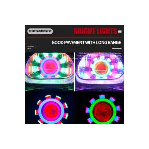 Double Angel Eye Led Devil Eye Projector Color Reference Source lighting graphic showing multiple color output references from the supplied material.