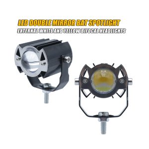 Double Mirror Bat Style Led Spotlight 03 Bat Mirror Angle Angle view of double-mirror bat-style LED spotlight