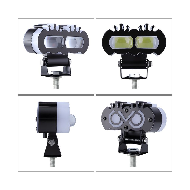 Double Pearl Demon Eye Led Motorcycle Spotlight 05 Double Demon Views Double pearl demon eye LED spotlight multi-view image