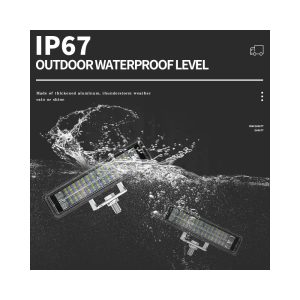 Double Row 28 Led One Line Work Light Ip67 Waterproof Waterproof source graphic with IP67 wording; confirm test basis before quotation.