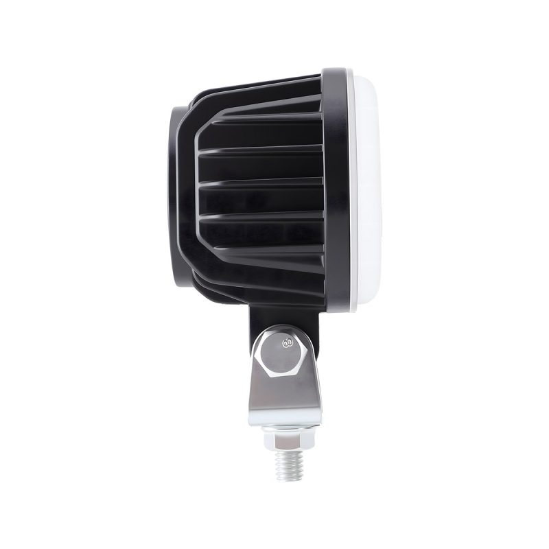 Side view of dual-bead motorcycle horn LED auxiliary light