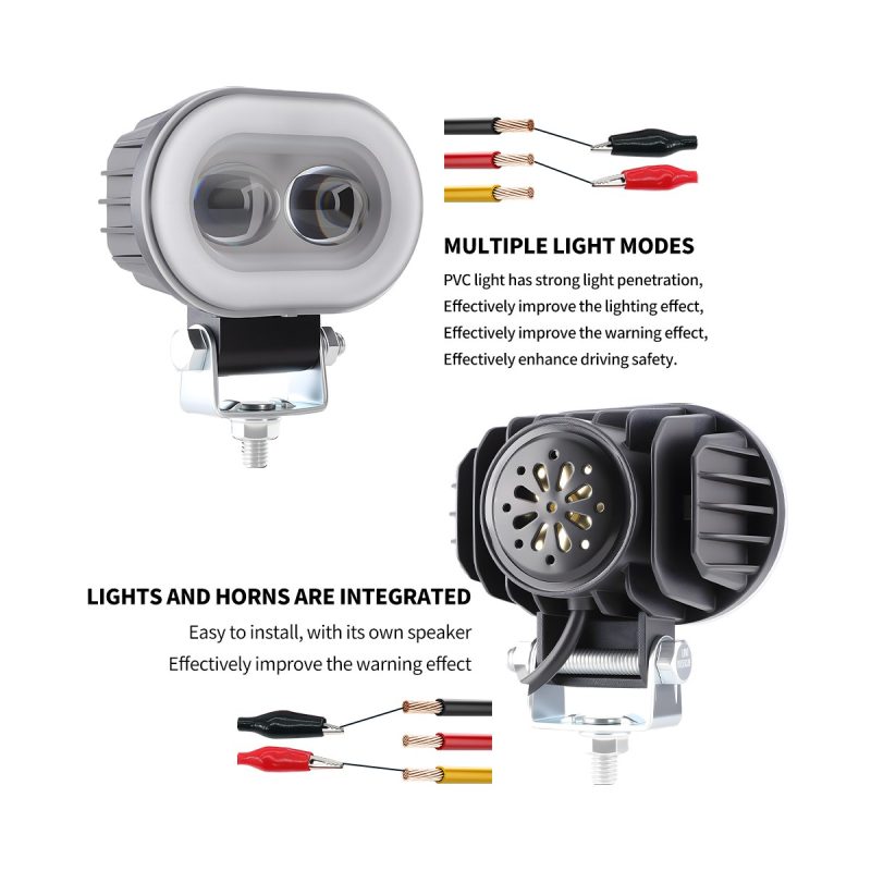 Wiring and mode reference for dual-bead motorcycle horn LED auxiliary light