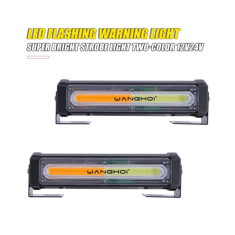 Dual Color Linear Cob Led Warning Light Bar Options 04 Linear Cob White Amber Pair White amber pair reference for linear COB LED warning light bar