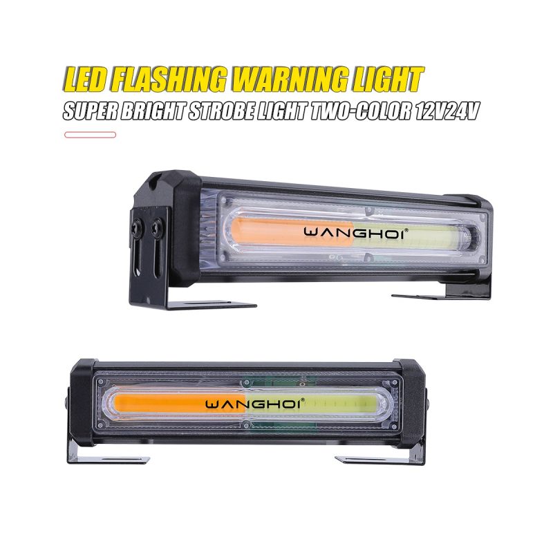 Dual Color Linear Cob Led Warning Light Bar Options 05 Linear Cob White Amber Side Side reference for white amber linear COB LED warning light bar