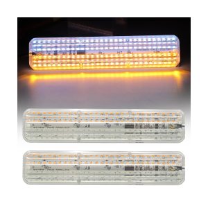 Yellow-blue dual-color motorcycle LED turn signal bar reference