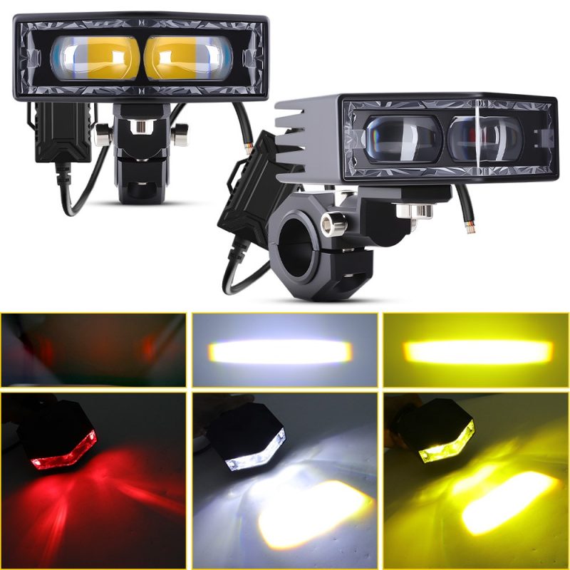Dual Head Led Spotlight Work Light Beam Color Reference Source image showing white, yellow, and orange color/beam references.