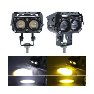 Dual-lens bifocal motorcycle auxiliary spotlight front view