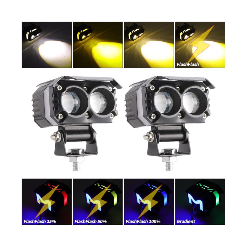 Dual Lens Devil Eye Small Steel Cannon Color Flash Modes Source image showing lighting color and flash mode references.
