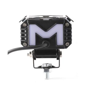 Dual Lens Devil Eye Small Steel Cannon M Backlight Rear product view showing the M-shaped color backlight reference.