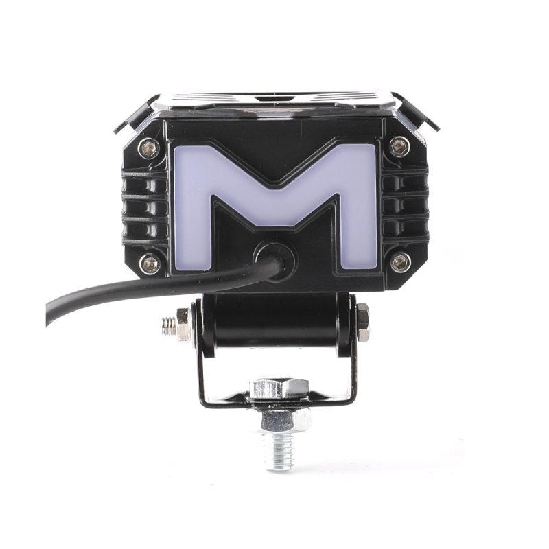 Dual Lens Devil Eye Small Steel Cannon M Backlight Rear product view showing the M-shaped color backlight reference.