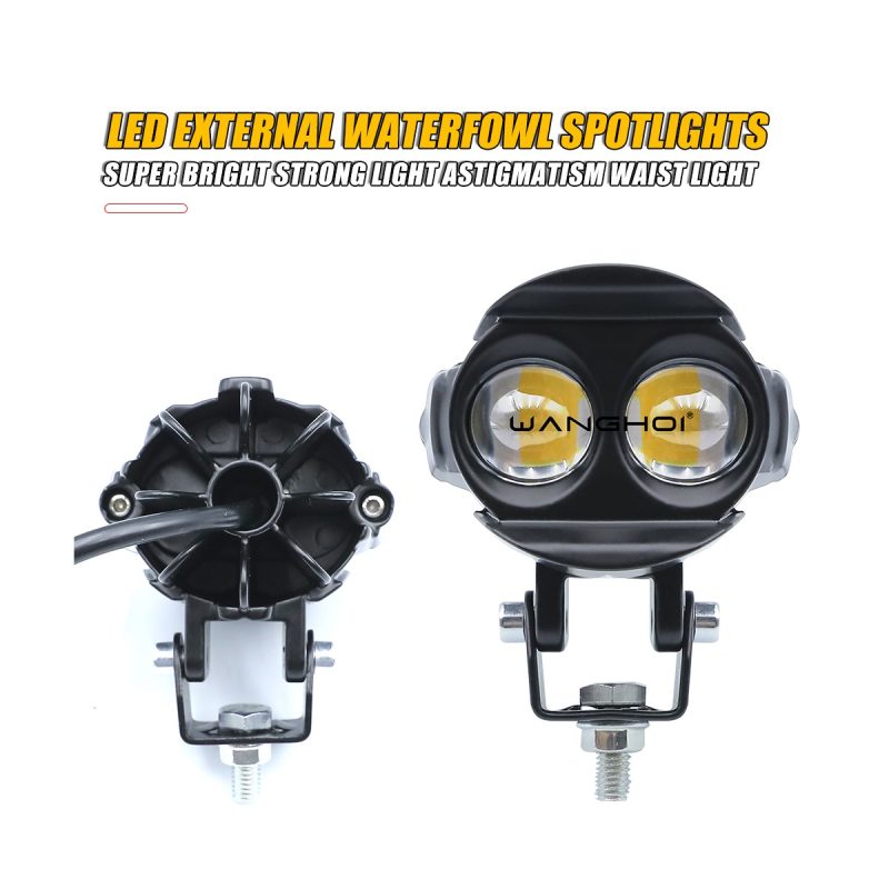 Dual Lens External Waterfowl LED Motorcycle Spotlight