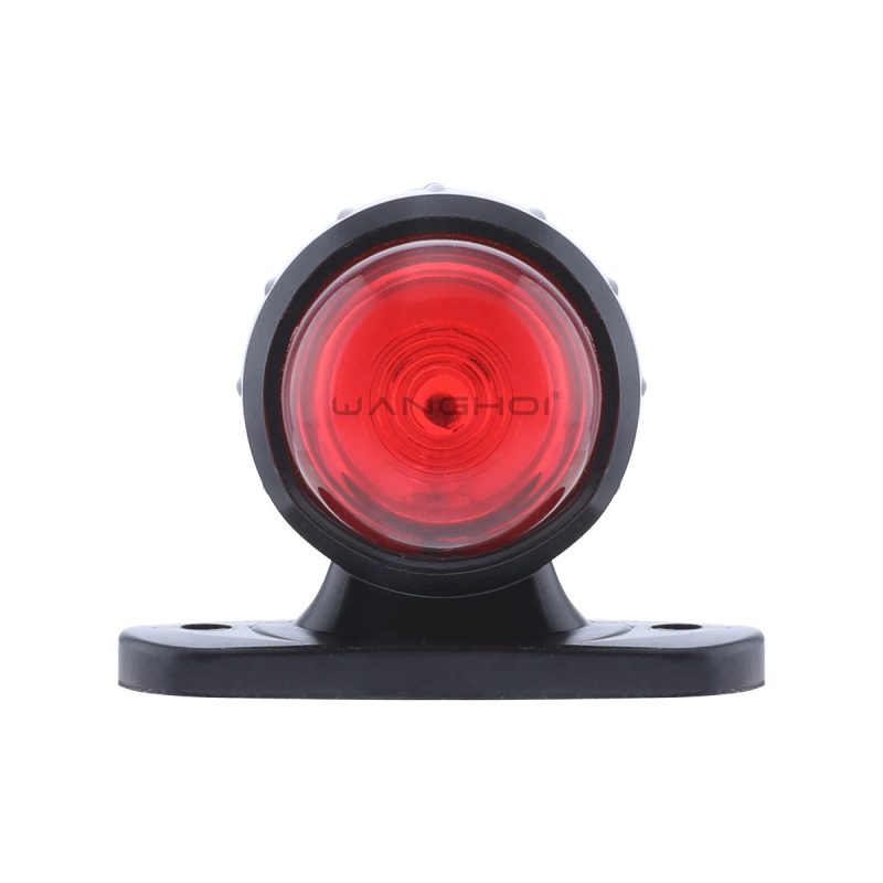Red lens front view of dual-sided LED truck warning marker light