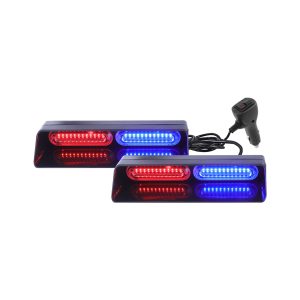 Red blue lit-effect reference for dual LED strobe warning light kit