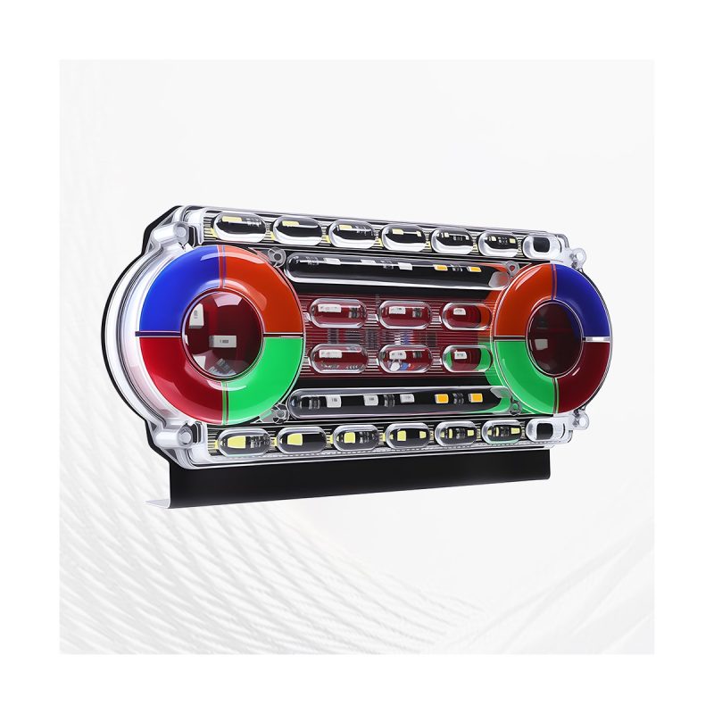Dual Wheel Colorful Led Warning Light 02 Dual Wheel Angle Dual wheel colorful LED warning light angle view