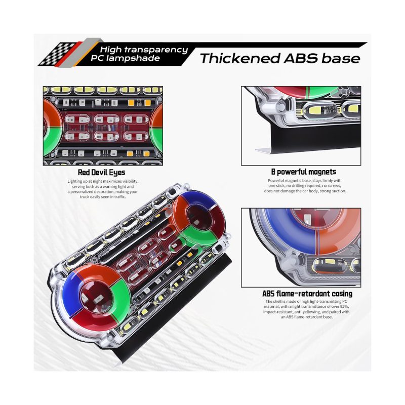 Dual Wheel Colorful Led Warning Light 06 Dual Wheel Detail Dual wheel colorful LED warning light detail graphic