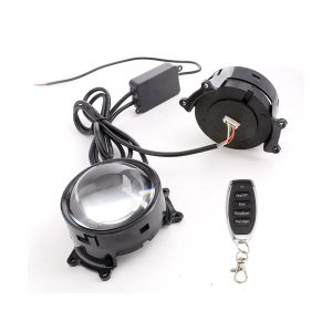 Remote angle reference for dynamic devil eye LED headlight projector pair