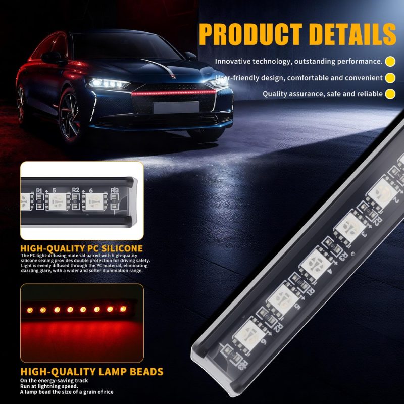 Dynamic Led Scanner Light Bar Remote Details Product details reference showing silicone body and lamp beads.